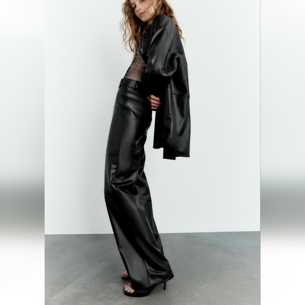 Zara Full Length Faux Leather Pants